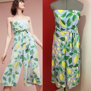 Anthropology Lemon Grove strapless jumpsuit